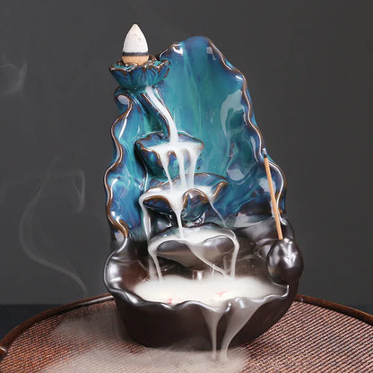 Lotus Bloom Incense Burner - Ceramic Backflow Design