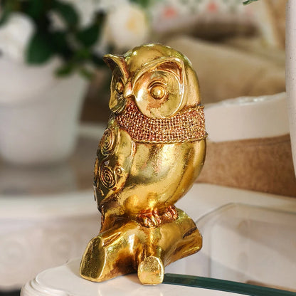The Watchful - Golden Owl Sculpture in Metallic Resin