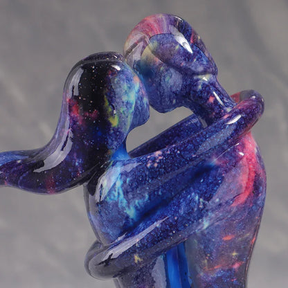 Cosmic Bond - Abstract Couple Embrace Sculpture