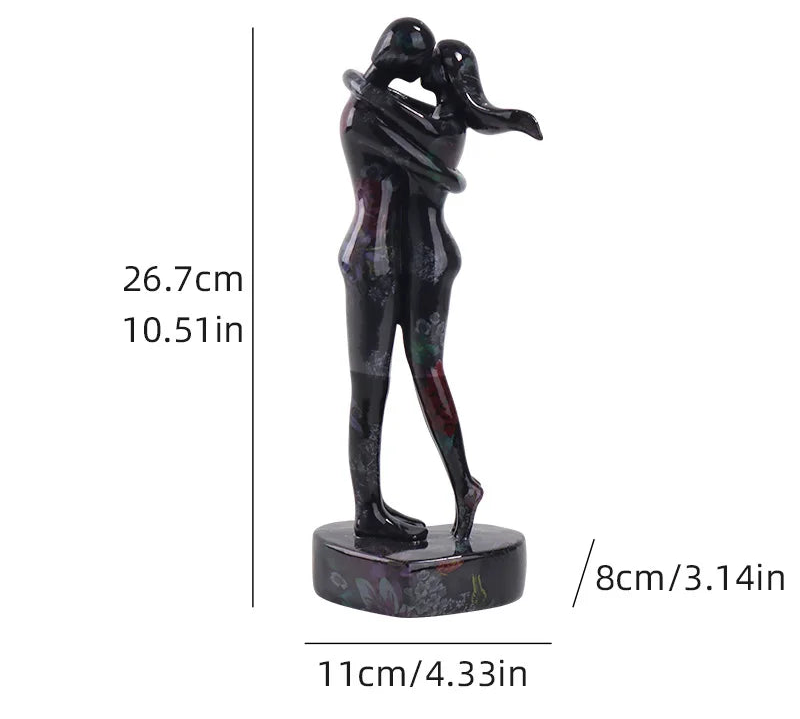 Cosmic Bond - Abstract Couple Embrace Sculpture