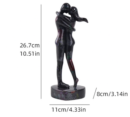 Cosmic Bond - Abstract Couple Embrace Sculpture