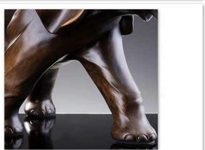 The Majestic Presence - Elephant Sculpture in Wood-Grain Resin