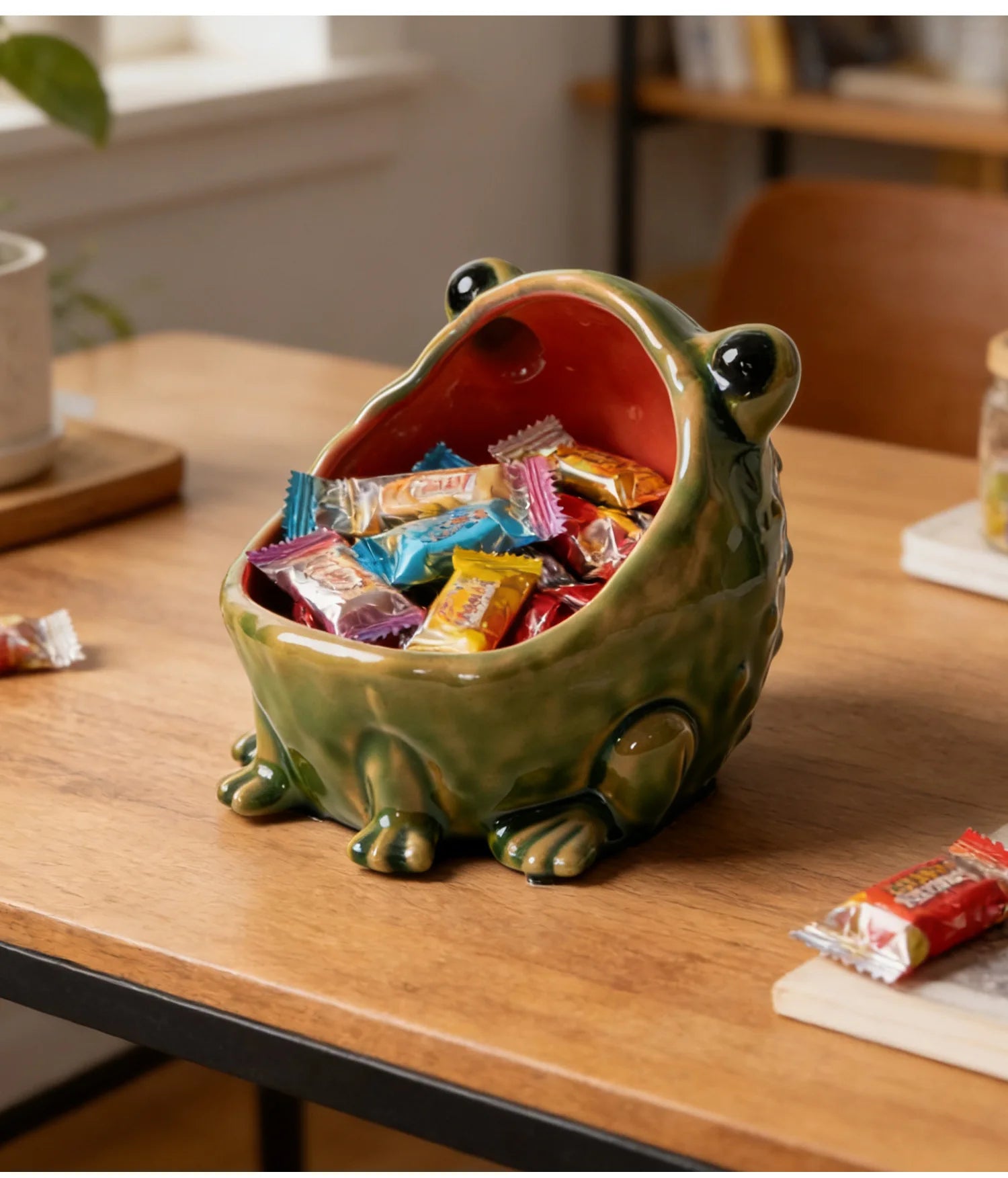 Enameled Ceramic Frog Storage Bowl