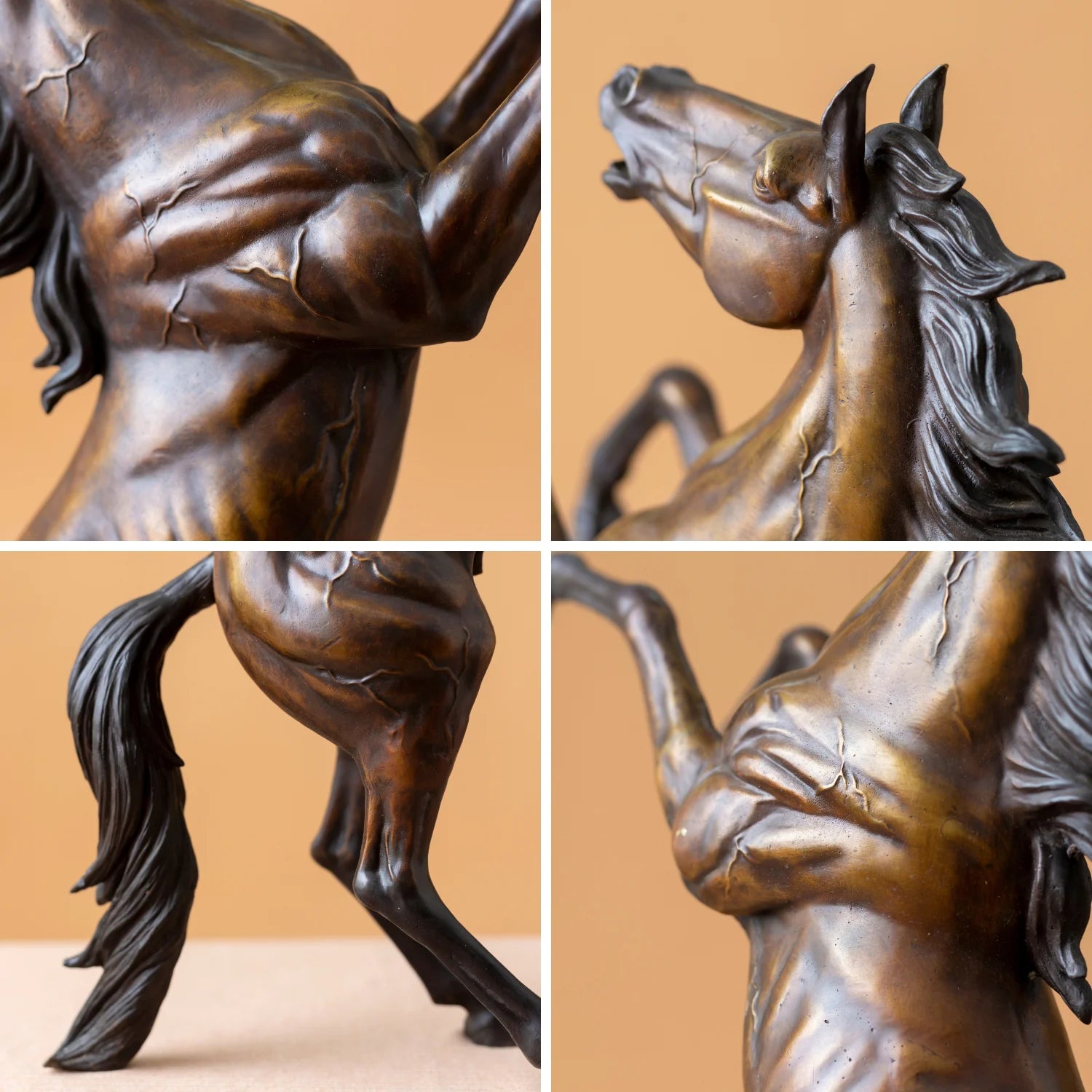 Rearing Horse Bronze Sculpture
