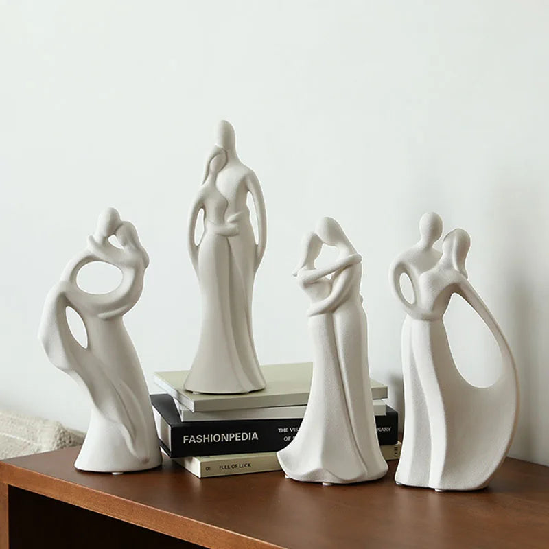 Nordic Pop Art Ceramic Couple Sculpture