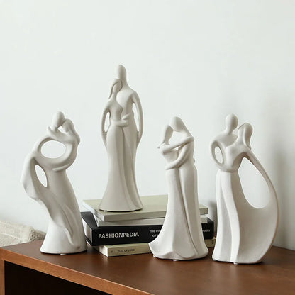 Nordic Pop Art Ceramic Couple Sculpture