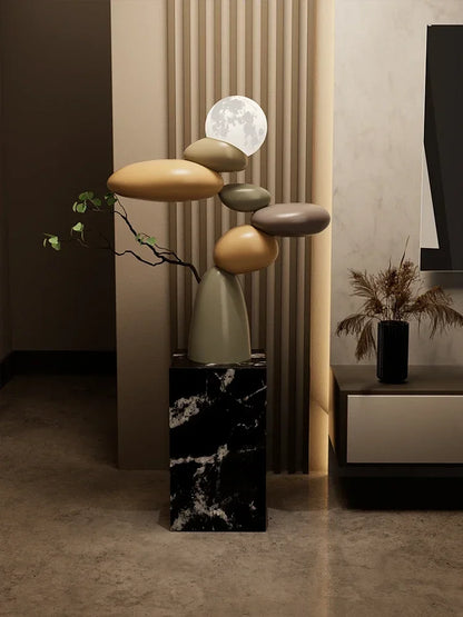 Luminous Resin Landscape Stone Sculpture