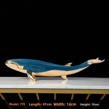 Enameled Alloy Whale Sculpture