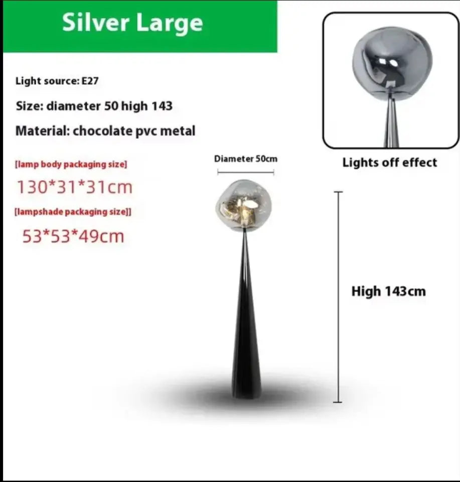 The Vulcan - Organic Form Floor Lamp with Smoke Gray Shade