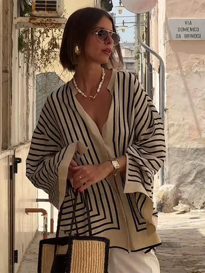 Riviera Stripe Relaxed Blouse