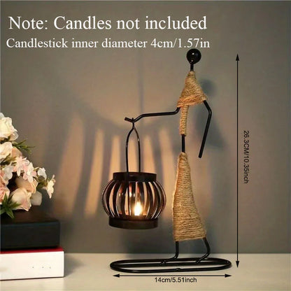 Abstract Figure Iron Candle Holder