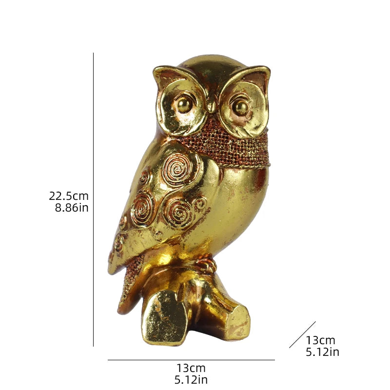 The Watchful - Golden Owl Sculpture in Metallic Resin