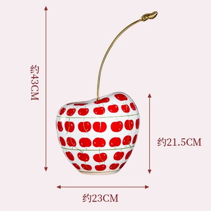 Hand-Painted Ceramic Cherry Ornament