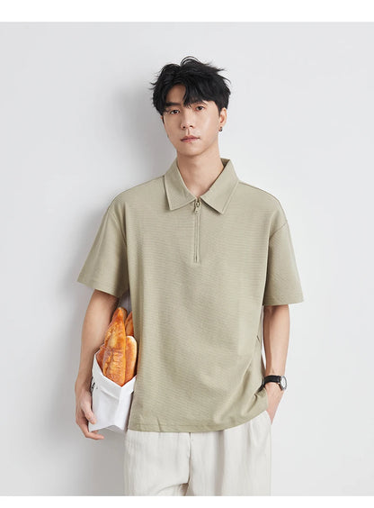 Retro Half-Zip Polo Shirt