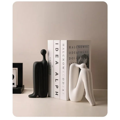 Abstract Back-to-Back Figure Porcelain Bookends
