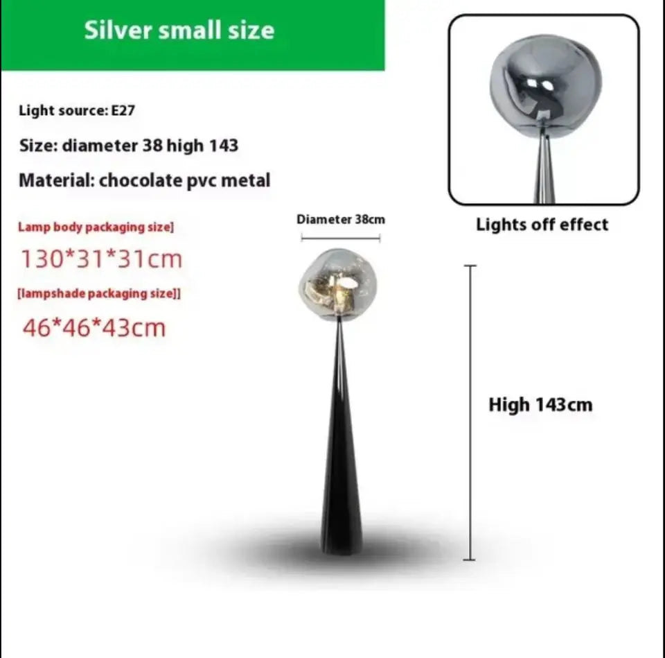 The Vulcan - Organic Form Floor Lamp with Smoke Gray Shade