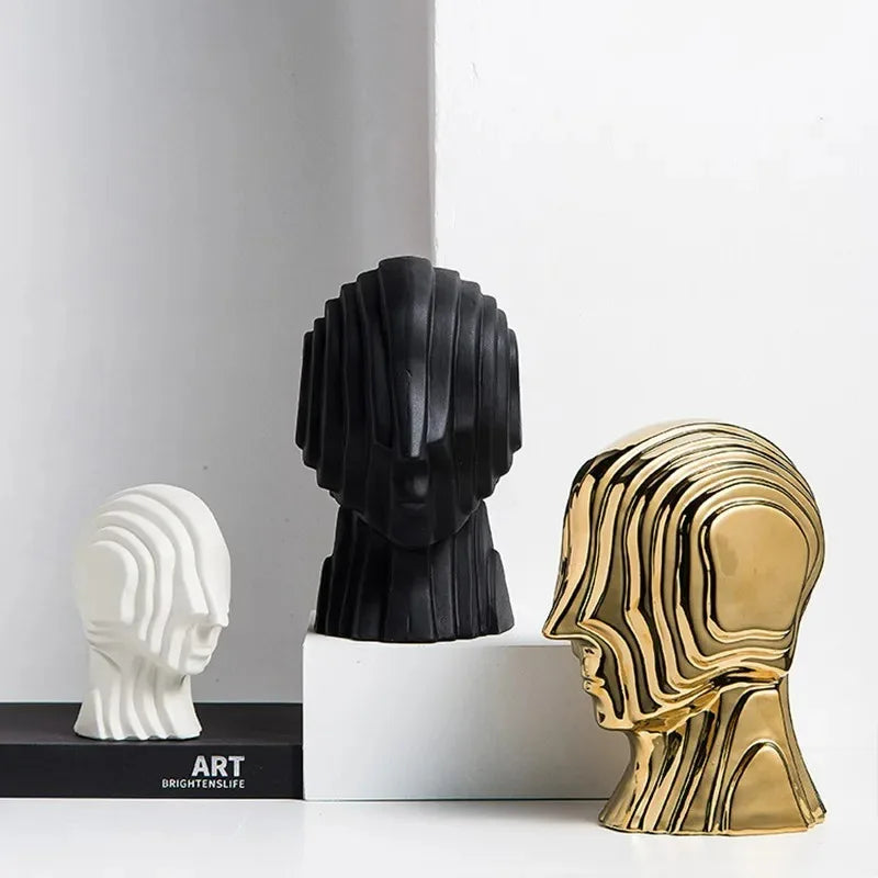 Fluted Abstract Head Sculpture