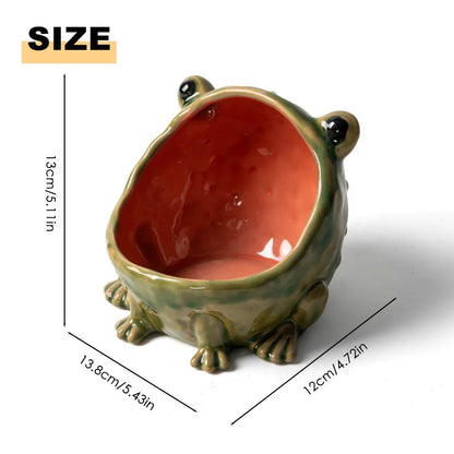 Enameled Ceramic Frog Storage Bowl