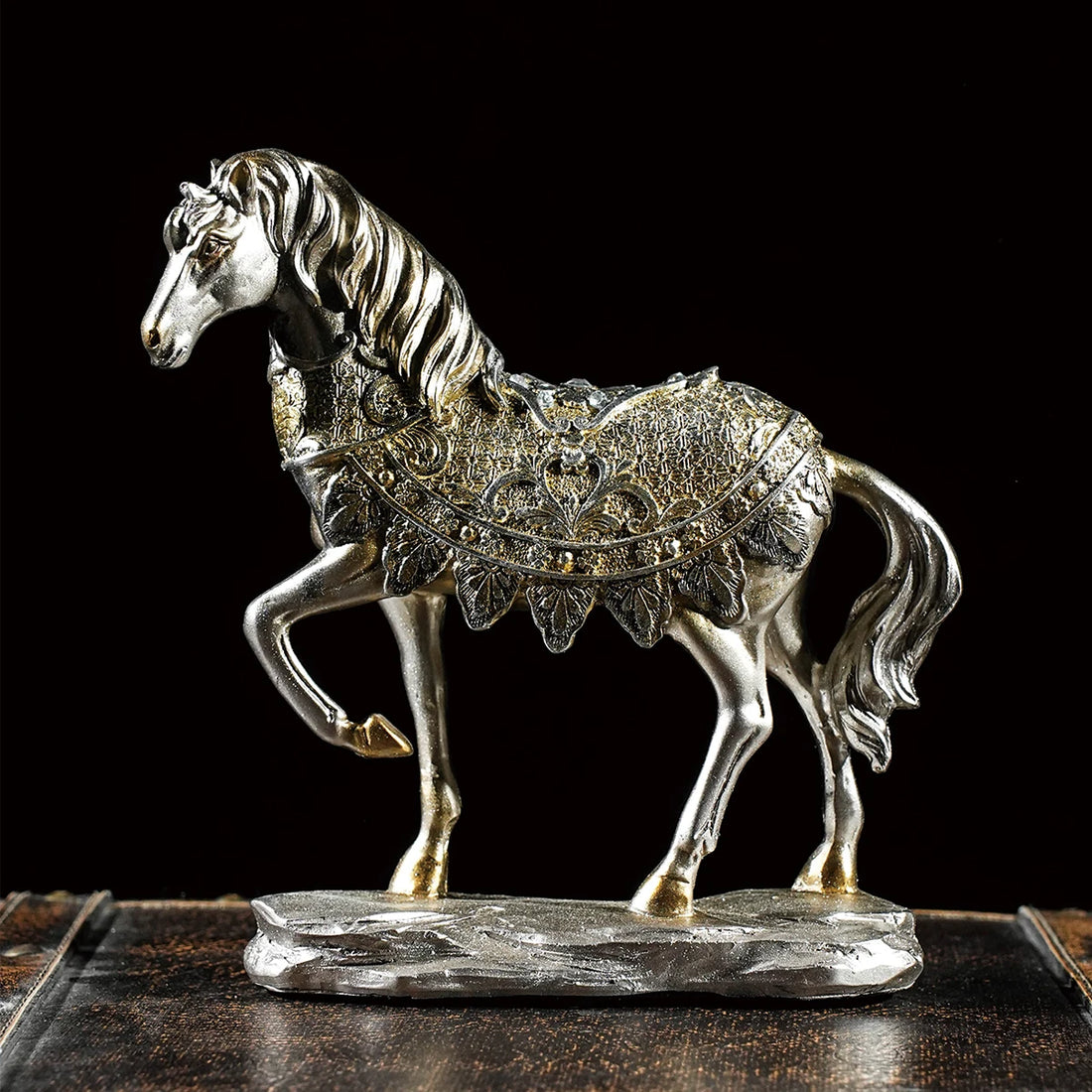 The Majesty - Ornate Horse Sculpture with Decorative Saddle Blanket