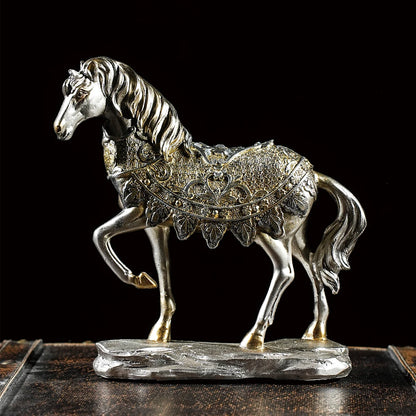 The Majesty - Ornate Horse Sculpture with Decorative Saddle Blanket