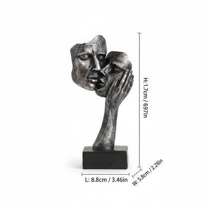 Vintage Bronze Embracing Couple Figurine