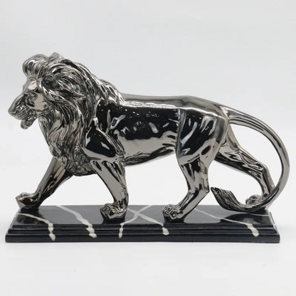 Golden Lion Resin Sculpture