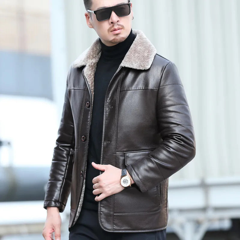 Aviator Shearling Leather Jacket