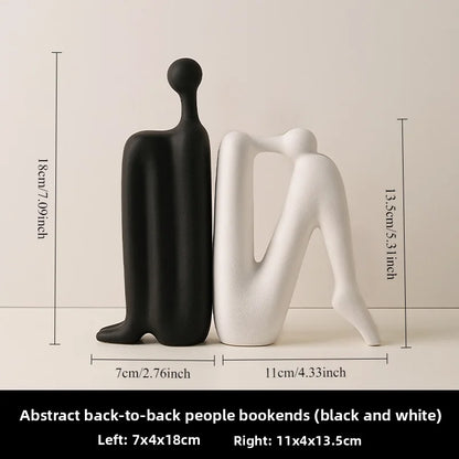 Abstract Back-to-Back Figure Porcelain Bookends