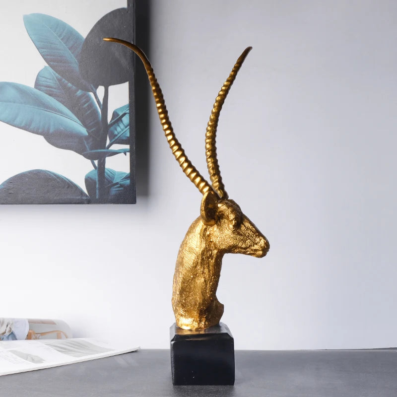 Antelope Head Bust Sculpture