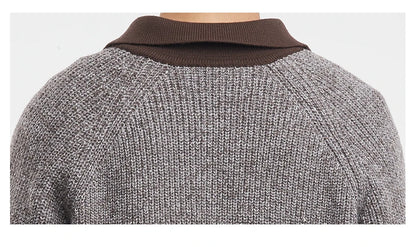 Retro Henley Collar Sweater