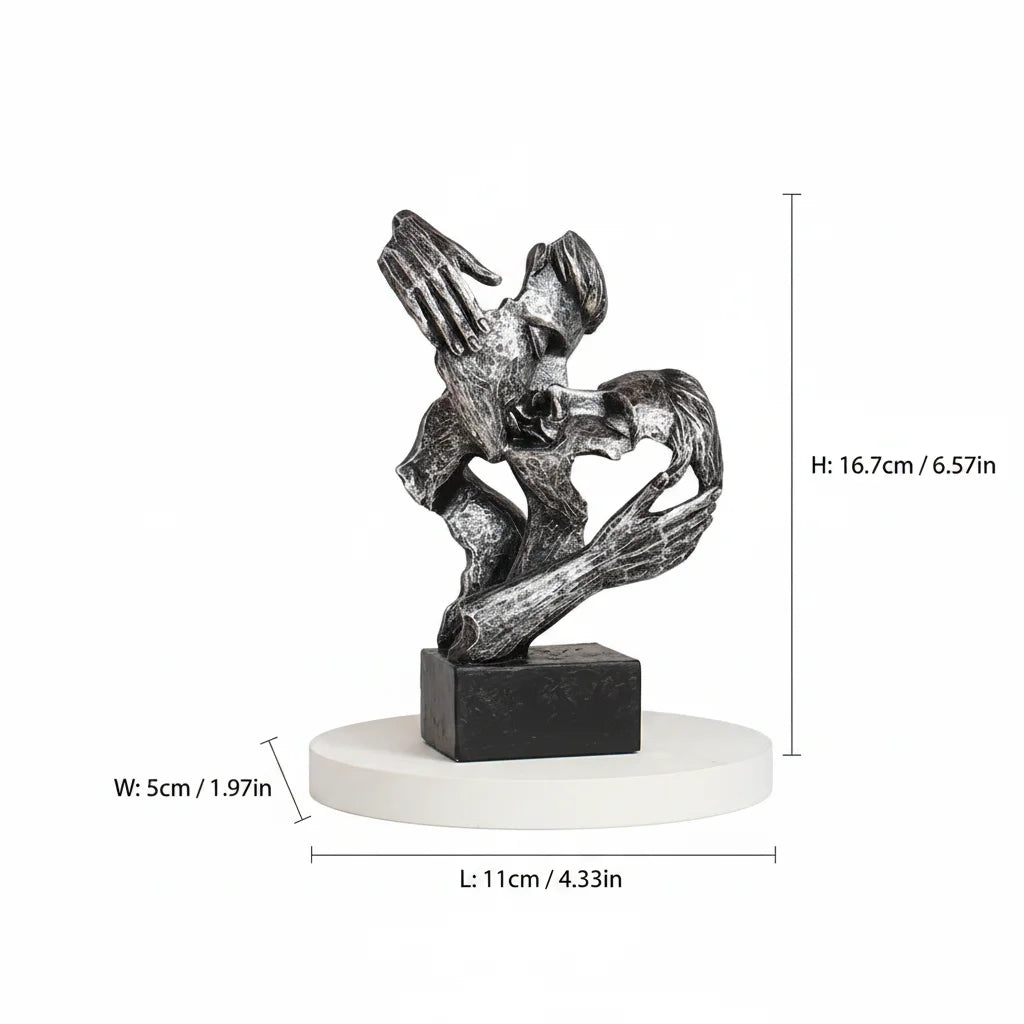 Vintage Bronze Embracing Couple Figurine