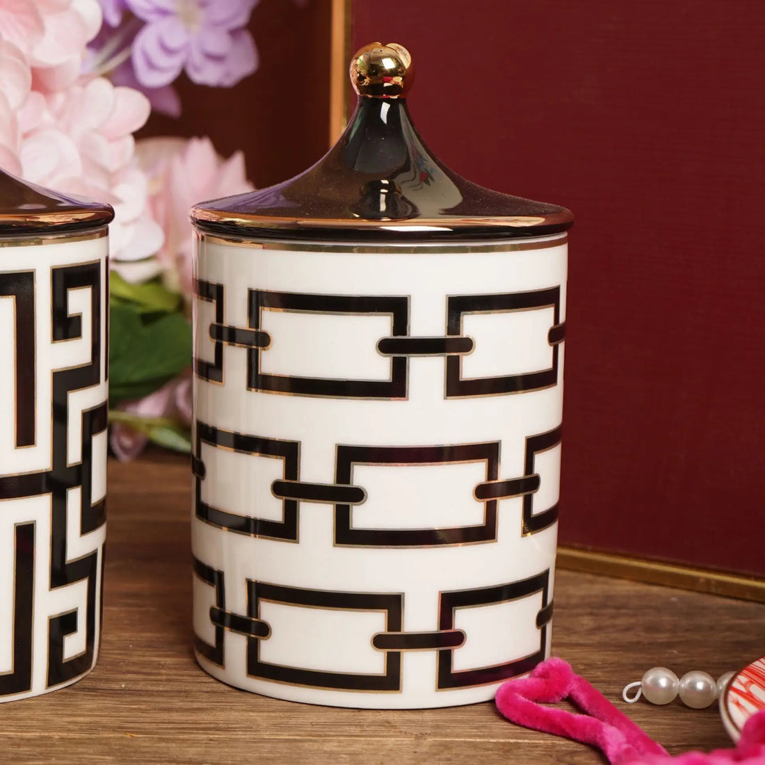 CeramiChic™ Gilded Ceramic Storage Jar