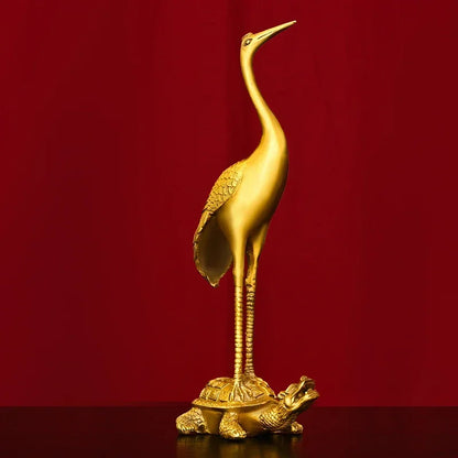 ETERNAL COMPANIONS | Crane on Tortoise Sculpture