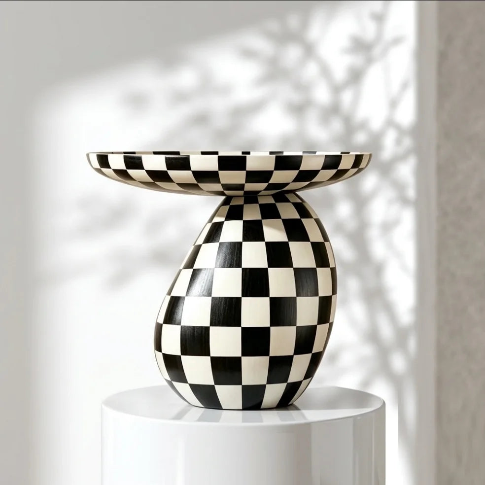 Checkered Resin Decorative Tray