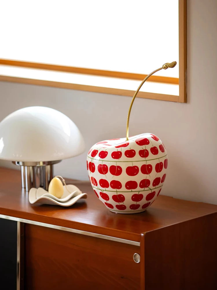 Hand-Painted Ceramic Cherry Ornament