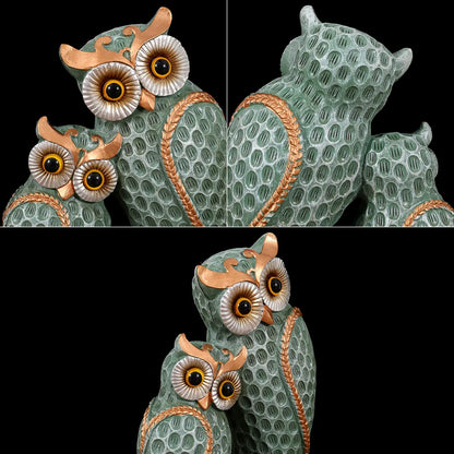 Owl Family Statue Set