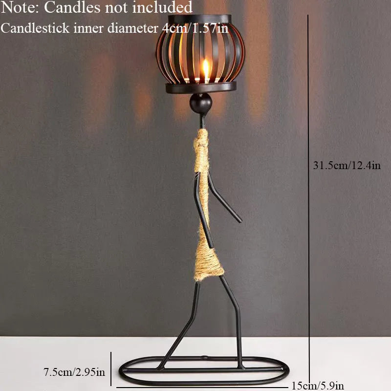 Abstract Figure Iron Candle Holder