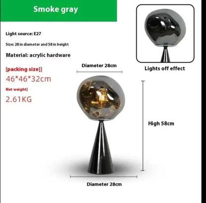 The Vulcan - Organic Form Floor Lamp with Smoke Gray Shade