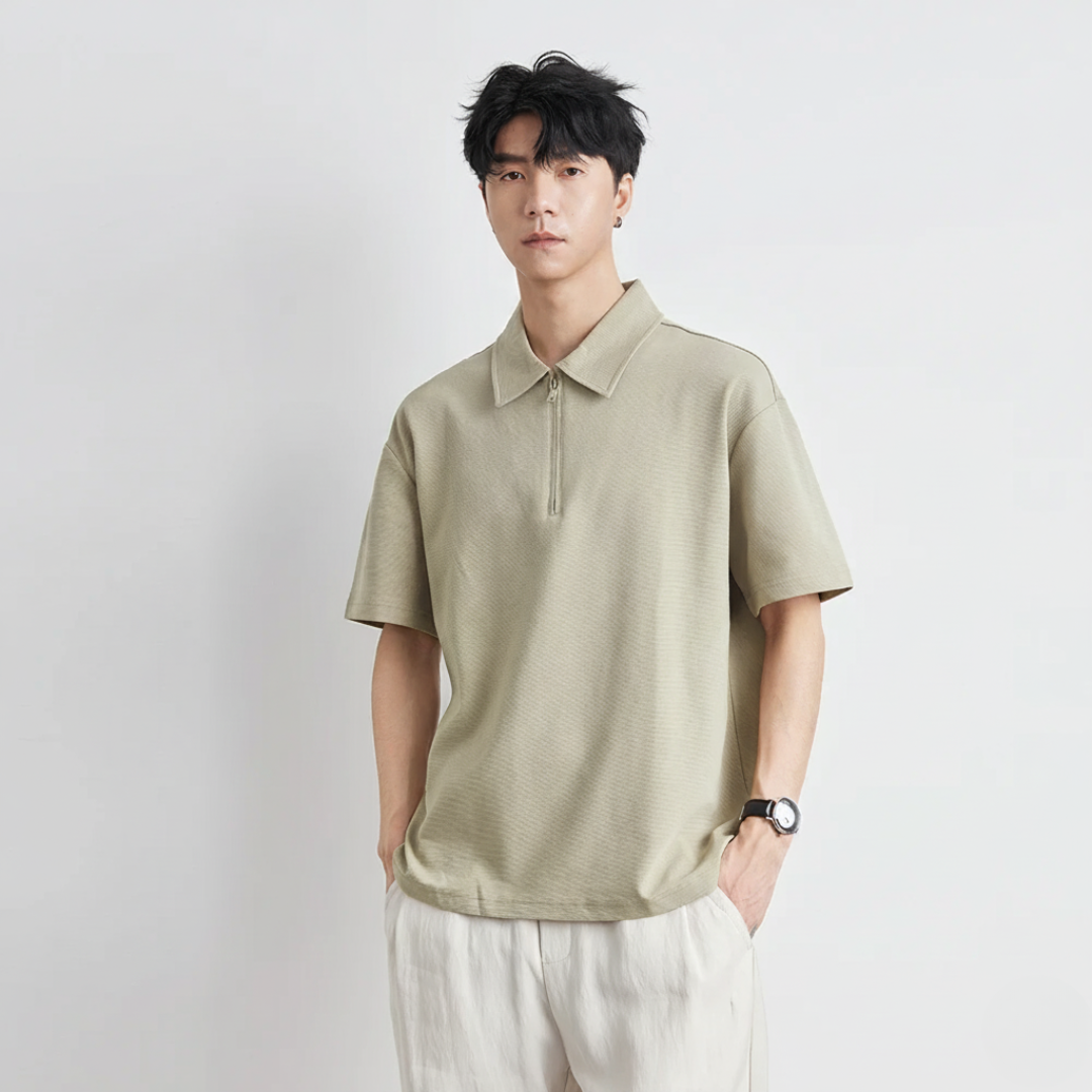 Retro Half-Zip Polo Shirt