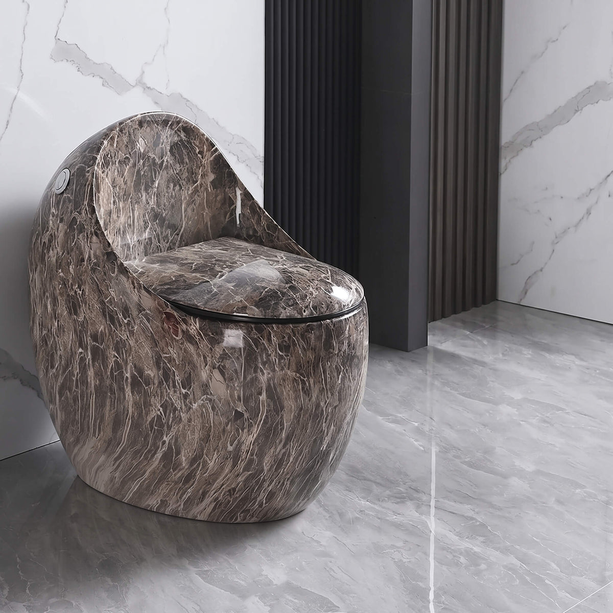 Sculptural Egg-Shaped One-Piece Toilet