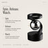 How the levitation spinner works: spin the sphere by hand, release it, and it hovers above the magnetic base