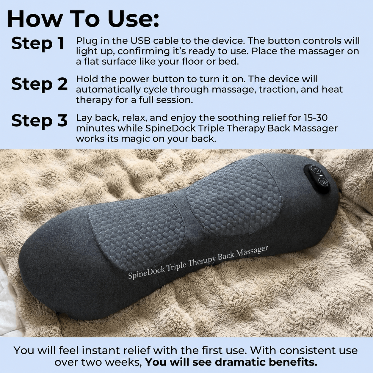 SpineDock Triple Therapy Back Massager