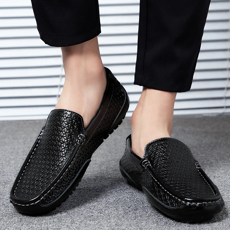 Eleganza Supreme: Italian Leather Slip-On Loafers