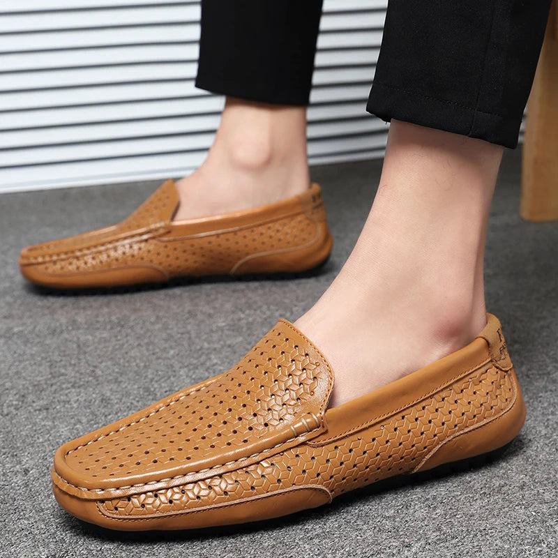 Eleganza Supreme: Italian Leather Slip-On Loafers