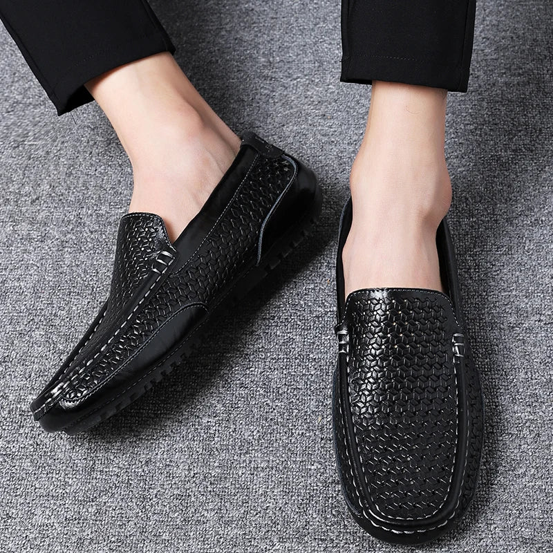 Eleganza Supreme: Italian Leather Slip-On Loafers