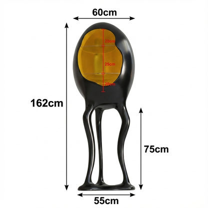 Surreal Menagerie - Sculptural Wine Cabinet with Gold Interior