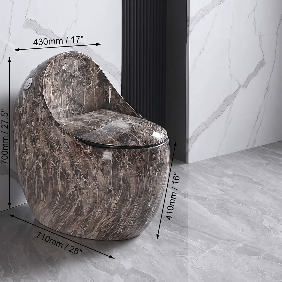 Sculptural Egg-Shaped One-Piece Toilet