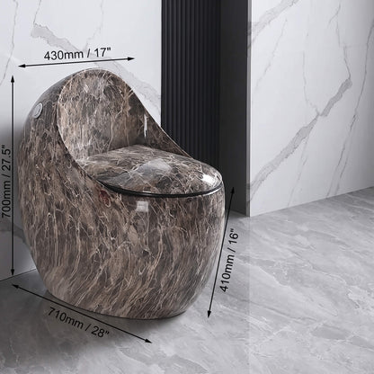 Sculptural Egg-Shaped One-Piece Toilet